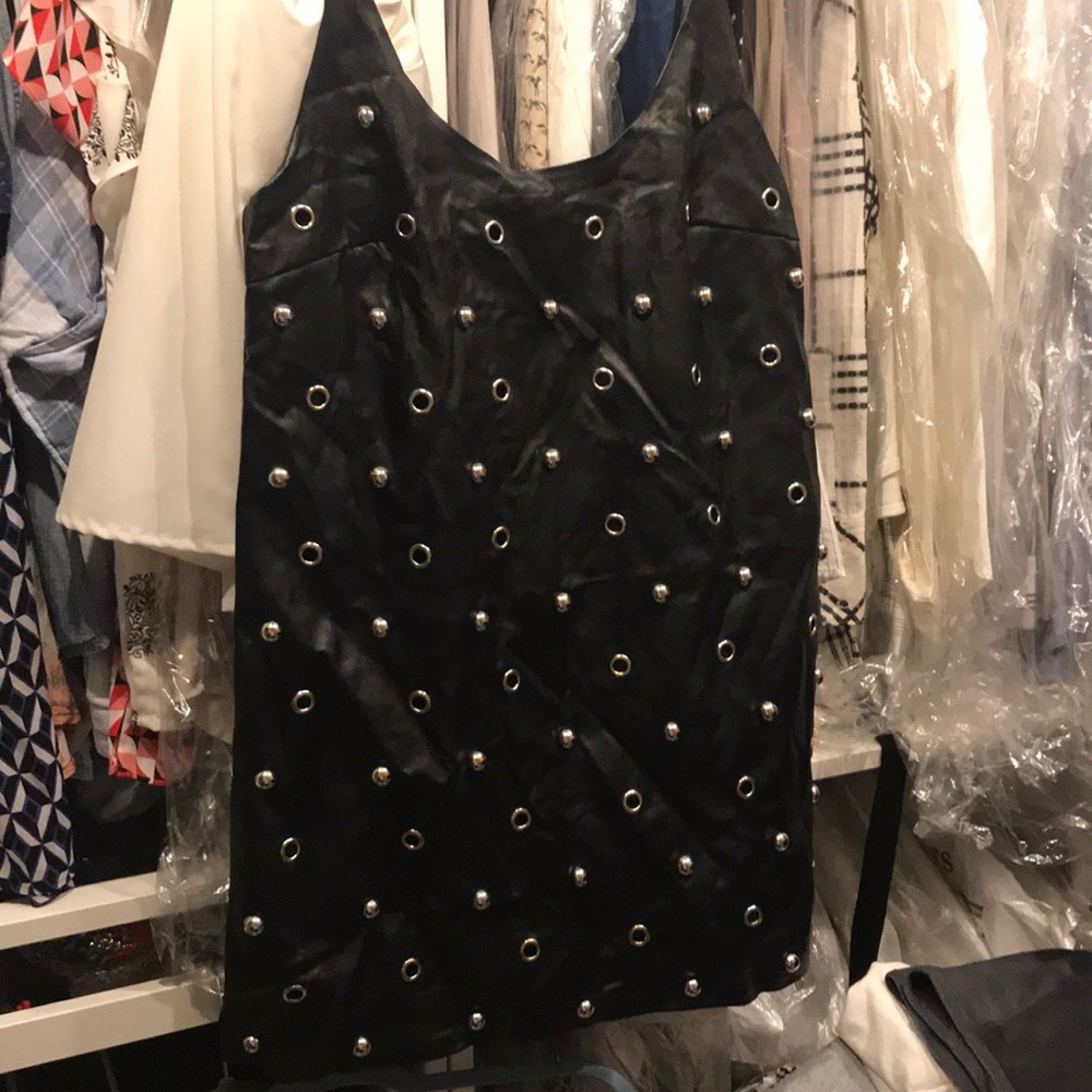 Black studded mini dress